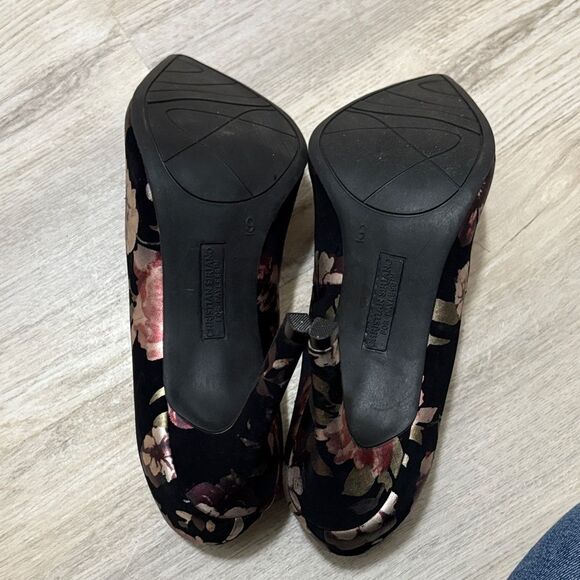 Christian Siriano Black and Pink Floral Heels preloved 👠 - Picture 7 of 9